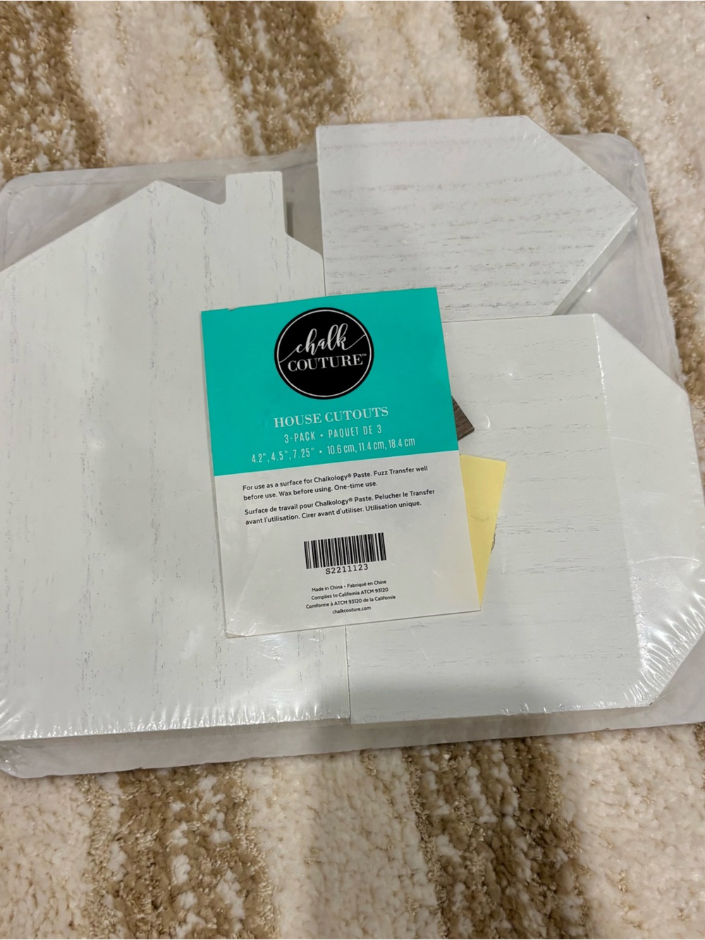 Chalk Couture White Wood House Trio with Branding Label